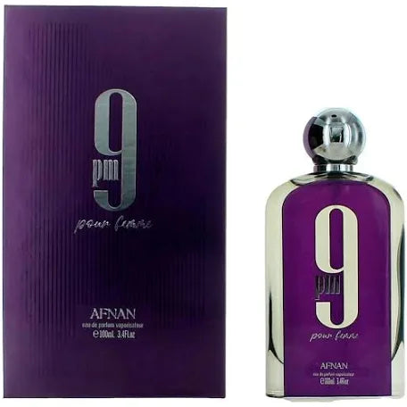 : Afnan 9PM for Women (3.4 oz). A sweet, elegant floral scent with vanilla, amber and musk. Long-lasting—perfect for evening wear.