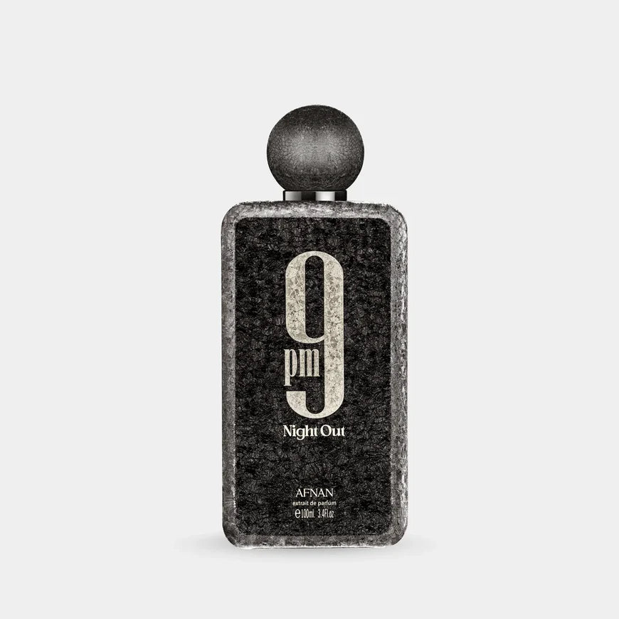 Afnan 9PM Night Out Extrait de Parfum 100ml 3.4oz unisex fragrance bottle and box