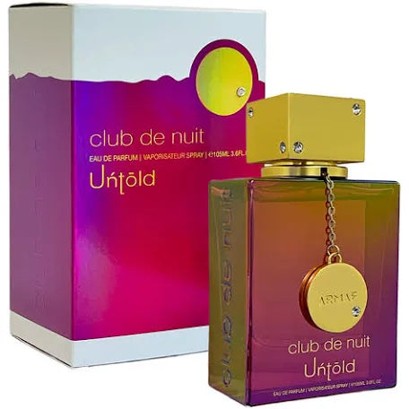 Armaf Club De Nuit Untold Eau de Parfum 3.6 oz (Unisex) — amber-woody fragrance with saffron, jasmine, and cedar