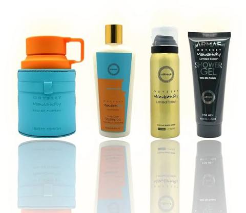 Armaf Odyssey Mandarin Sky Men Gift Set — EDP 3.4 oz + Shower Gel 3.4 oz + Body Spray 1.7 oz + Shampoo 8.4 oz