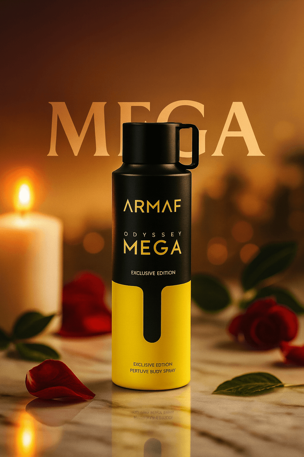 Shop Armaf Odyssey Mega Body Spray 200ml. A bold and refreshing unisex body spray with long-lasting freshness. Exclusive black & yellow edition.