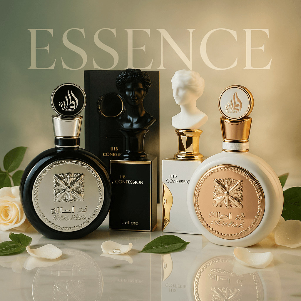 Discover the perfect couples’ perfume combo: Fakhar Men & Women, His & Her Confession. Four original Lattafa EDPs—luxury, longevity and value.