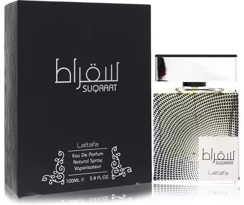 Lattafa Suqraat Eau de Parfum 3.4 oz for Men — bergamot, ginger, lavender, violet leaf, musk, sandalwood, amber