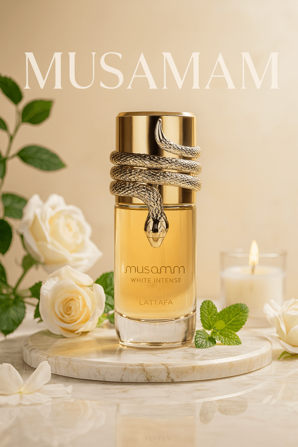 Lattafa, Musamam White Intense, Unisex Perfume, Eau de Parfum, Tropical, Spicy, Woody, Coconut, Long-lasting, Luxury