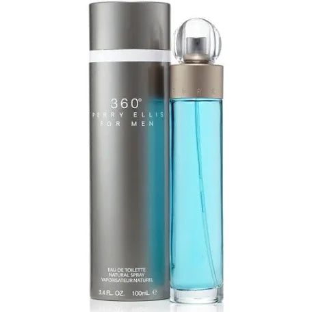 Perry Ellis 360° for Men Eau de Toilette 3.4 oz — aromatic citrus with juniper, lemon, lavender, vetiver, and musk