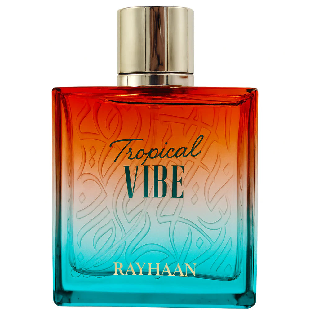 Rayhaan Tropical Vibe Eau de Parfum 100ml unisex fresh fruity aquatic perfume bottle and box
