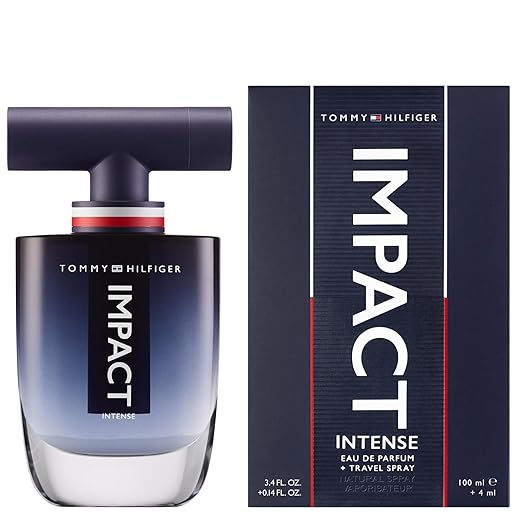 Tommy Hilfiger Impact Intense EDP 3.4 oz + 0.14 oz Travel Spray for Men — red apple, chestnut, cardamom, akigalawood & cedar