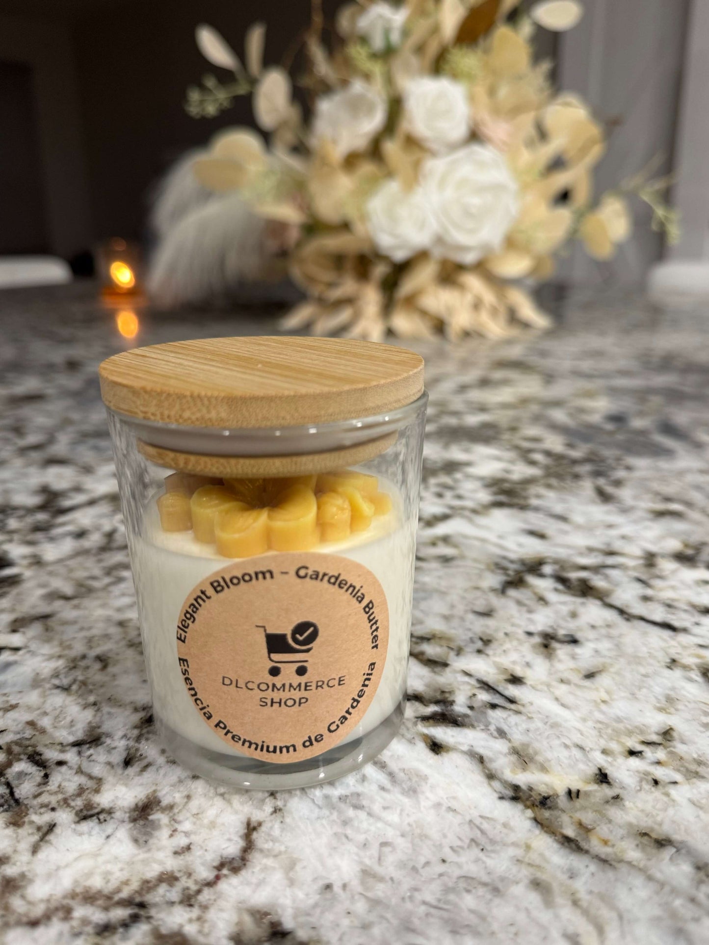 Shop Elegant Bloom – Gardenia Butter Candle 8oz. Premium soy wax, wooden lid, and long-lasting floral aroma. Perfect for gifts and elegant spaces