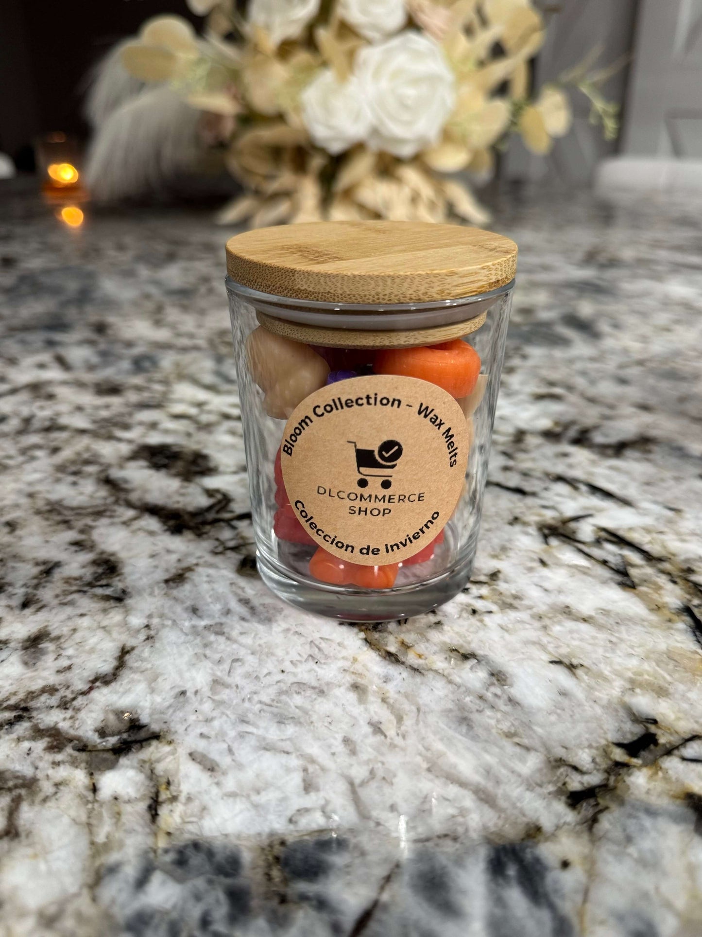 Shop the Bloom Collection Winter Wax Melts – handcrafted soy wax melts with citrus, rose, vanilla, and amber. Long-lasting, eco-friendly home fragrance.