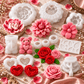 11-piece rose and floral silicone candle mold bundle with rose bear heart flowers leaf mold and multiple rose designs