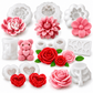 11-piece rose and floral silicone candle mold bundle with rose bear heart flowers leaf mold and multiple rose designs