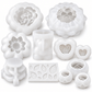 11-piece rose and floral silicone candle mold bundle with rose bear heart flowers leaf mold and multiple rose designs