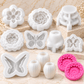 12-piece floral and butterfly silicone candle mold bundle with rose tulip sunflower calla lily and flower designs