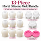 13-piece floral silicone candle mold bundle with tulip Calla Lily rose and sunflower molds