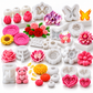 21-piece floral and decorative silicone candle mold bundle with 13 rose tulip sunflower butterfly and flower designs
