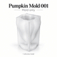 White 3D pumpkin silicone candle mold with finished orange gourd example