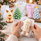 4-piece Christmas silicone candle mold bundle with Santa Claus reindeer and two Christmas tree molds