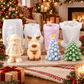 4-piece Christmas silicone candle mold bundle with Santa Claus reindeer and two Christmas tree molds