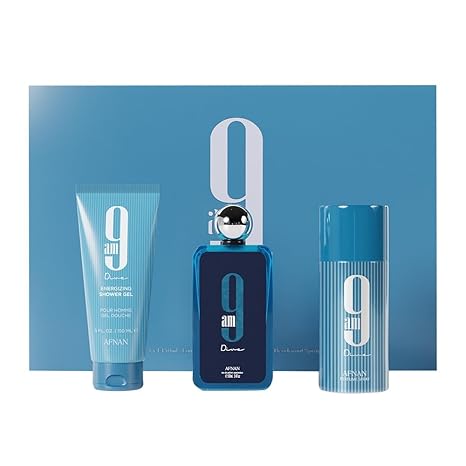 Afnan 9AM Dive Men Gift Set – Eau de Parfum 3.4 oz + Shower Gel 5.0 oz + Deodorant Spray 5.0 oz