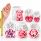 6-piece romantic floral silicone candle mold bundle with rose bear heart roses bougainvillea and flower molds