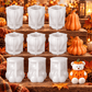 9-piece pumpkin and pumpkin bear silicone candle mold bundle with three Pumpkin 001, three Pumpkin 002 and three bear molds