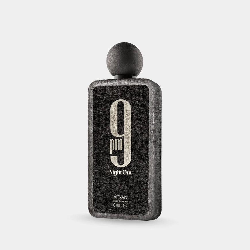 Afnan 9PM Night Out Extrait de Parfum 100ml 3.4oz unisex fragrance bottle and box