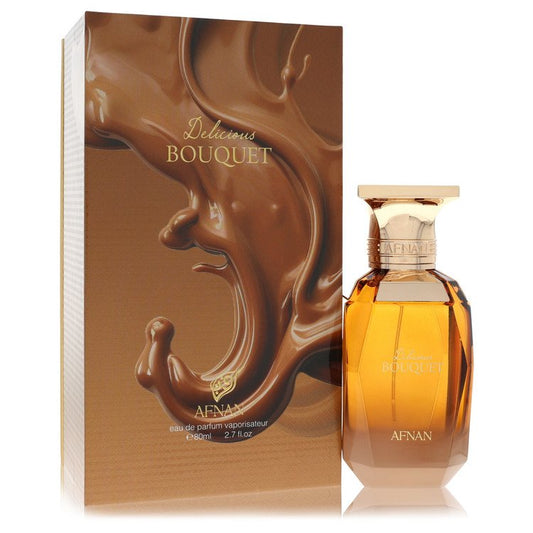 Afnan Delicious Bouquet Eau de Parfum bottle women’s fragrance with citrus, vanilla, caramel, honey and floral notes