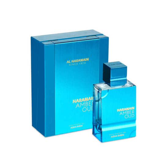 Al Haramain Amber Oud Aqua Dubai Extrait de Parfum 75ml 2.5oz bottle and box