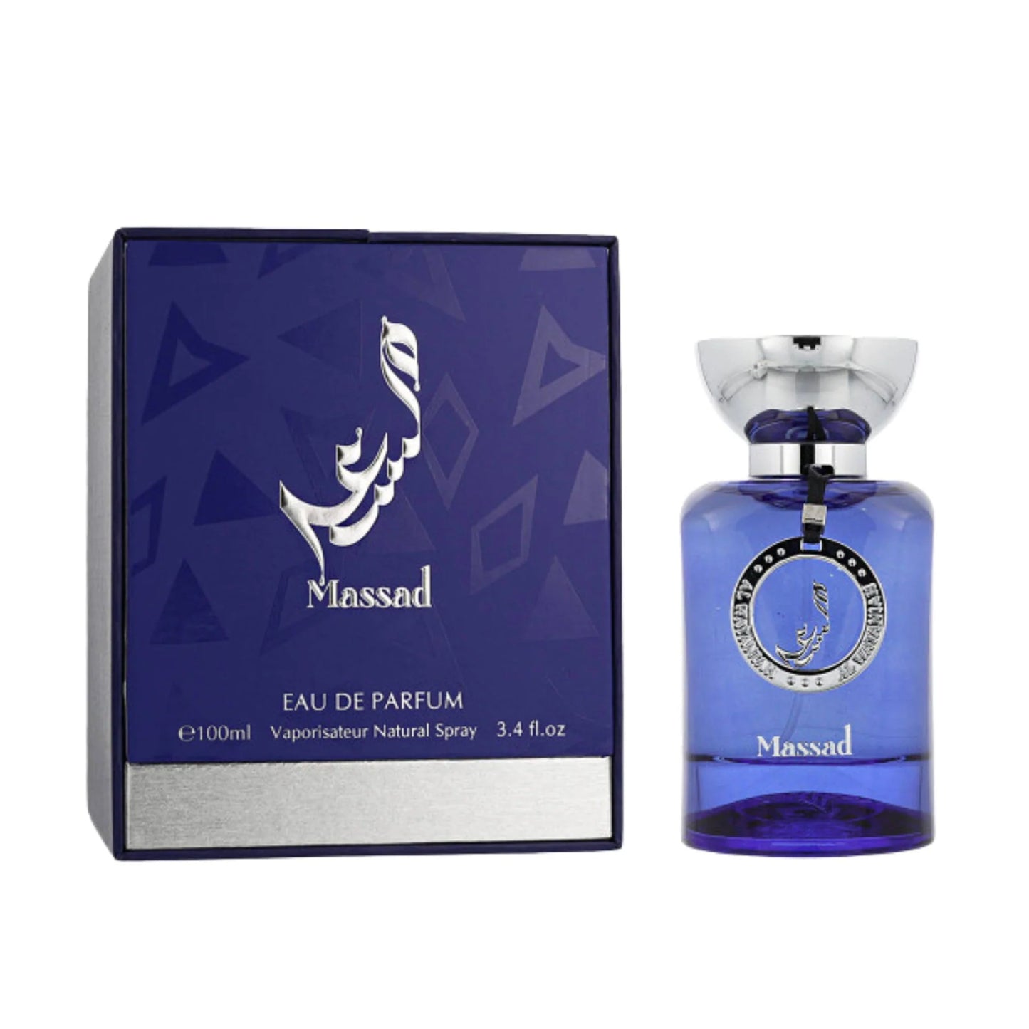 Al Wataniah Niche Massad 100 ml Eau de Parfum – cardamom black tea fig sandalwood vanilla tonka fragrance bottle on white background
