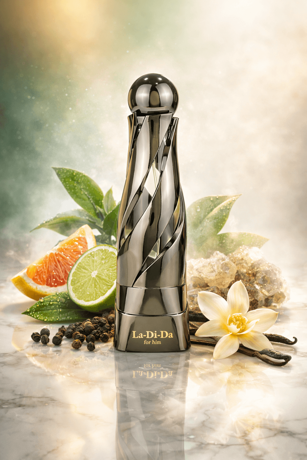 Arabiyat Prestige La-Di-Da For Him Eau de Parfum 100ml bottle and box