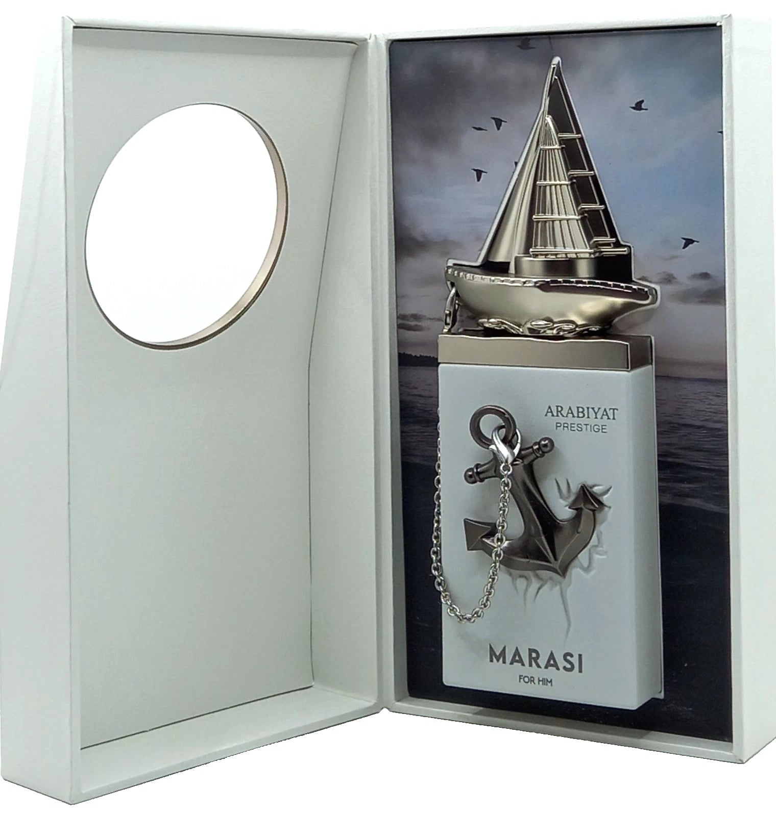 Arabiyat Prestige Marasi For Him Eau de Parfum 100 ml bottle and white retail box