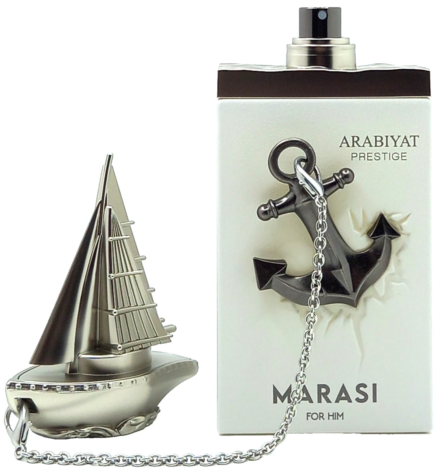 Arabiyat Prestige Marasi For Him Eau de Parfum 100 ml bottle and white retail box