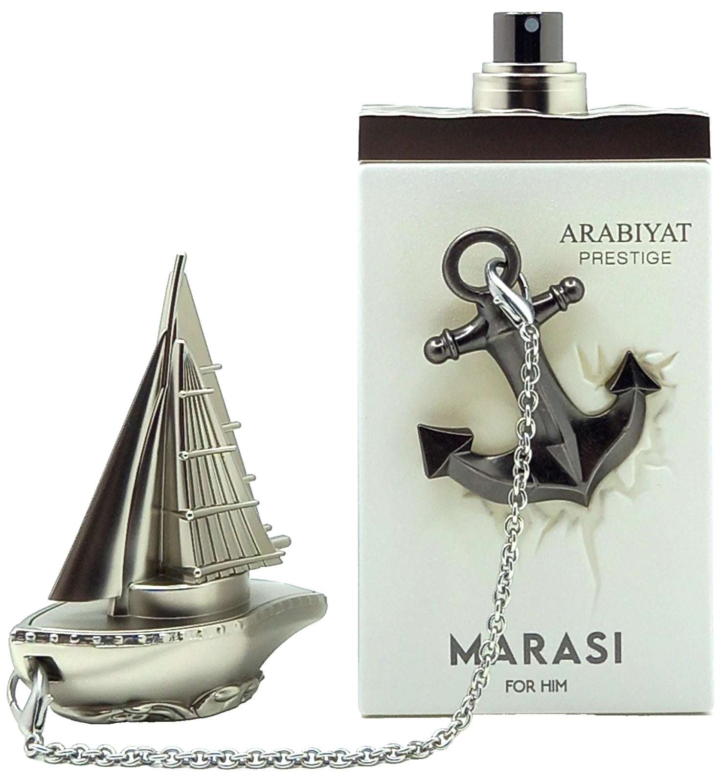 Arabiyat Prestige Marasi For Him Eau de Parfum 100 ml bottle and white retail box