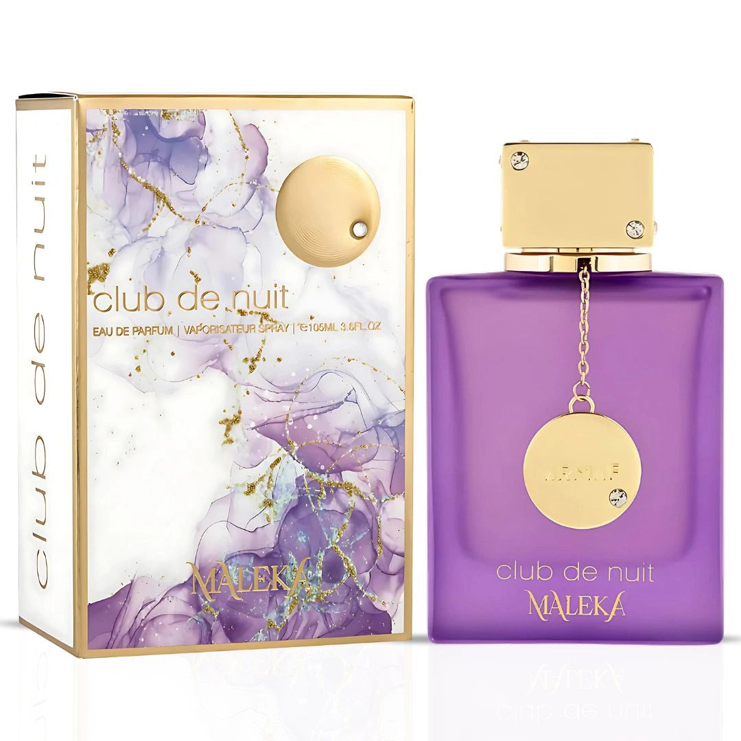 Shop Armaf Club de Nuit Maleka Eau de Parfum 105ml –a bold and elegant women’s fragrance with bergamot, rose, jasmine, and vanilla. Long-lasting luxury perfume.