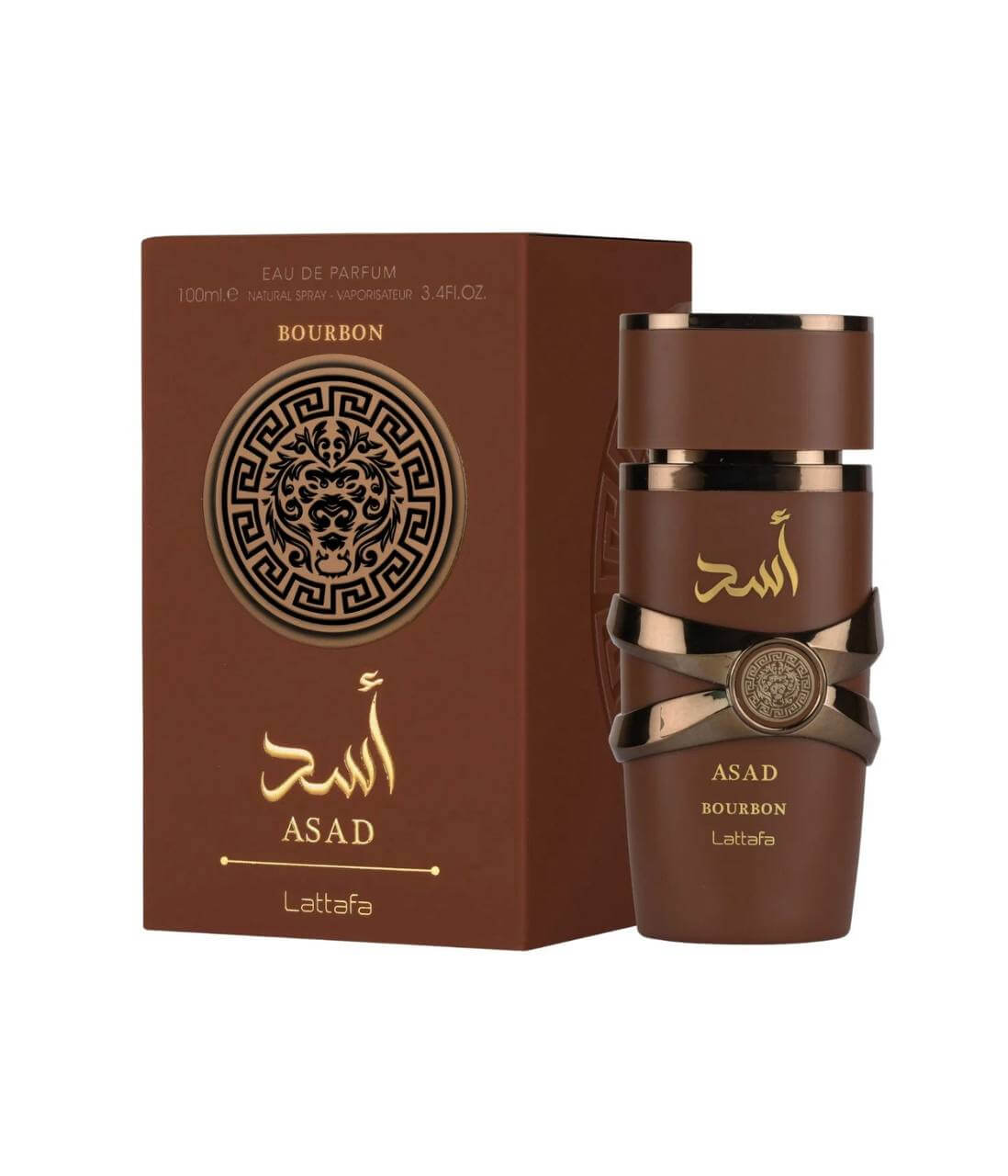 Shop Lattafa Asad Bourbon Eau de Parfum 100ml – a warm bourbon, spicy, and woody men’s fragrance. Powerful, long-lasting, and sophisticated.