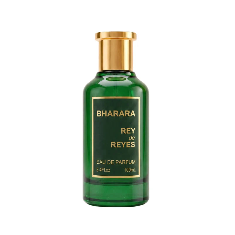 Bharara Rey de Reyes Eau de Parfum 100 ml bottle, box and travel spray