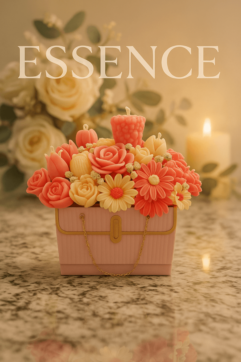Shop Bloom Treasure, a premium handmade candle box crafted with soy wax floral designs. A unique luxury gift and home décor centerpiece.