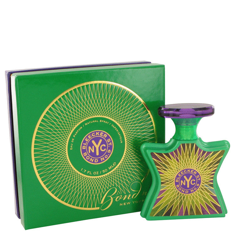 Bond No.9 Bleecker Street 50 ml Eau de Parfum – violet leaf blueberry thyme cedar oakmoss suede unisex luxury fragrance bottle on white background