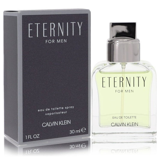 Calvin Klein Eternity Eau de Toilette 30 ml for Men – fresh mandarin lavender woody amber fragrance bottle on white background