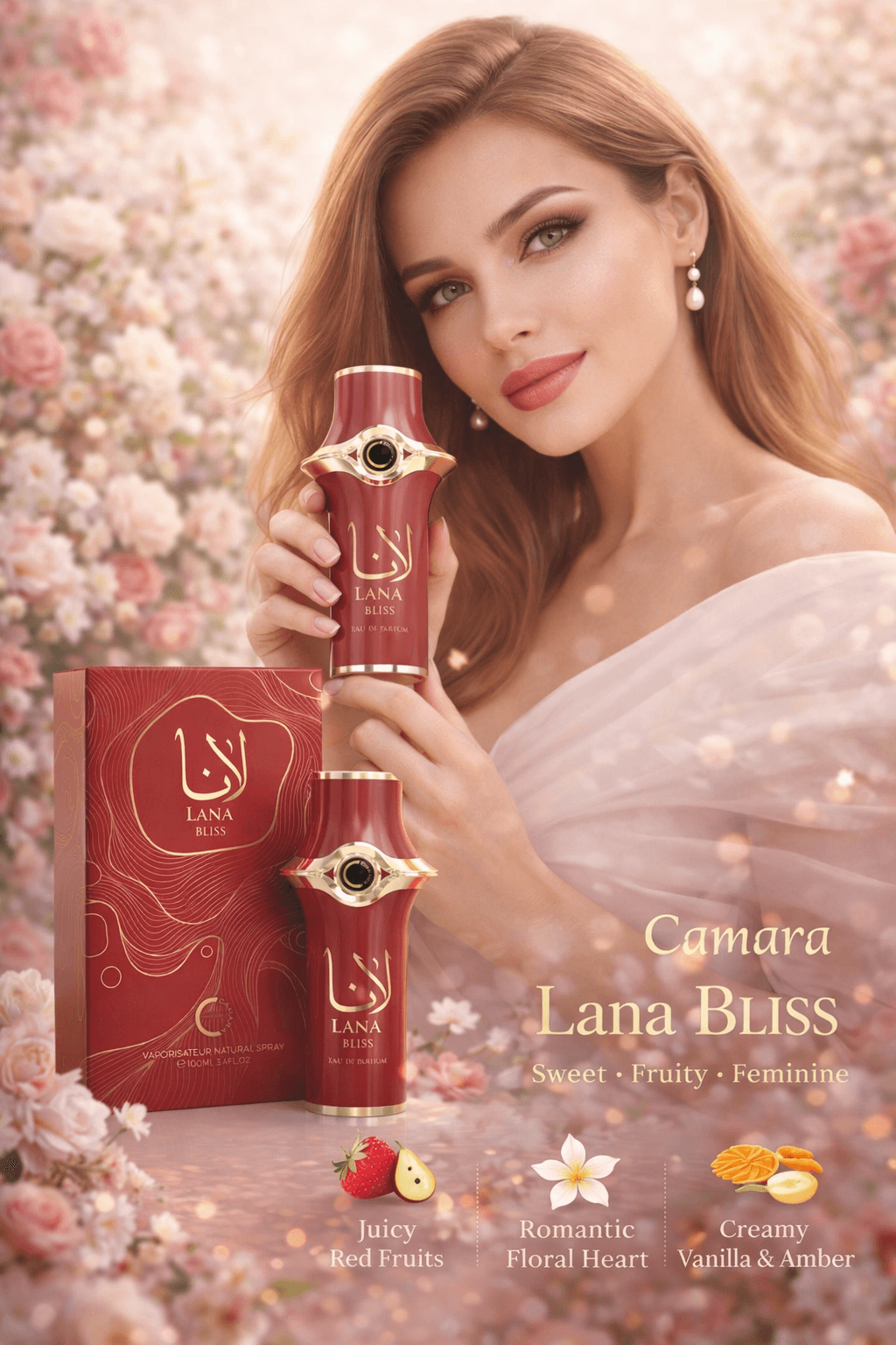 Camara Lana Bliss Eau de Parfum 100ml women fruity floral sweet perfume bottle and box