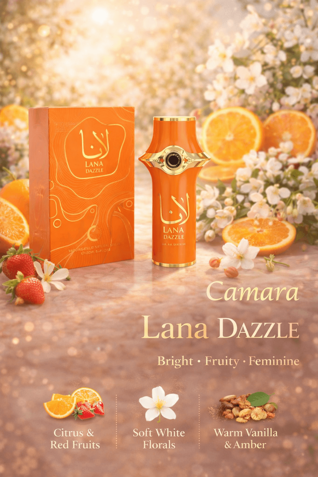 Camara Lana Dazzle Eau de Parfum 100ml women fruity floral sweet perfume bottle and box