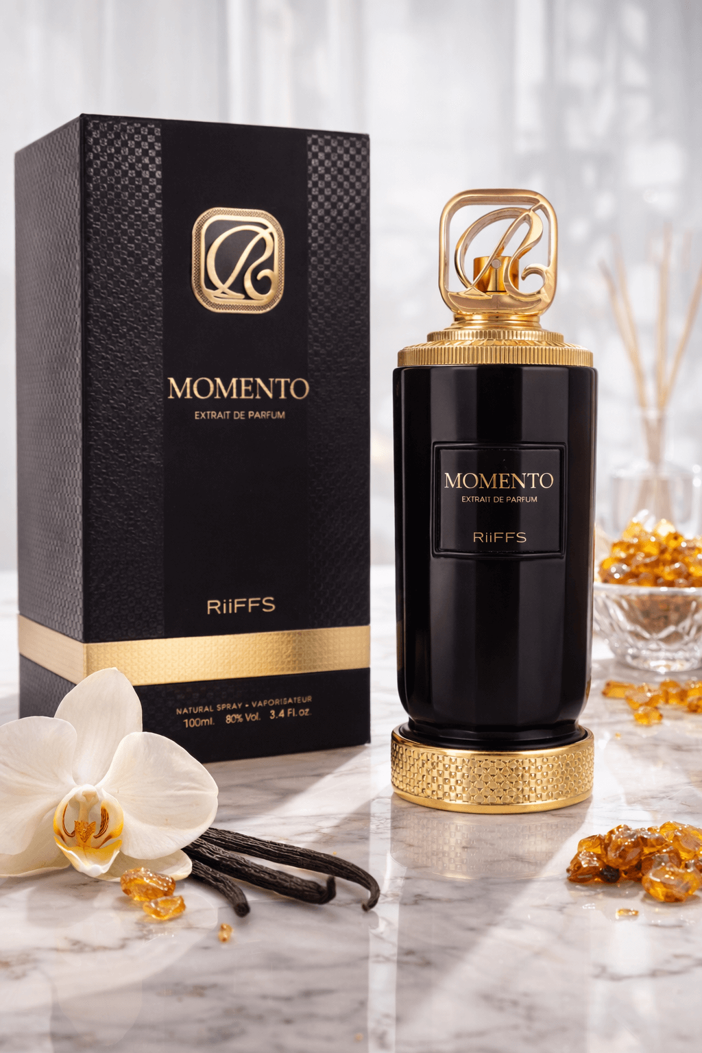 RiiFFS Momento Extrait de Parfum 100ml unisex luxury perfume bottle and box