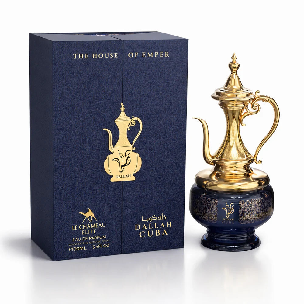 Dallah Cuba Le Chameau Elite 100ml blue gold dallah bottle luxury perfume