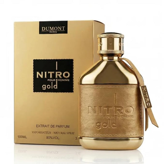 Dumont Nitro Gold Extrait de Parfum 100ml gold bottle and box