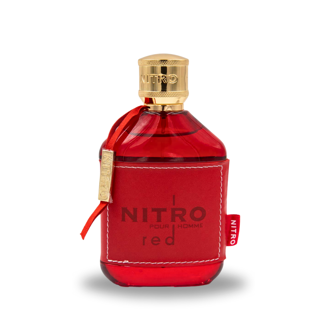 Shop Dumont Nitro Red Pour Homme Eau de Parfum 100ml – an energetic men’s fragrance with citrus, spices, and woody notes. Long-lasting and dynamic.