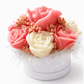 Solandra Eternal Bloom handmade floral candle centerpiece featuring handcrafted wax roses and decorative flower accents.