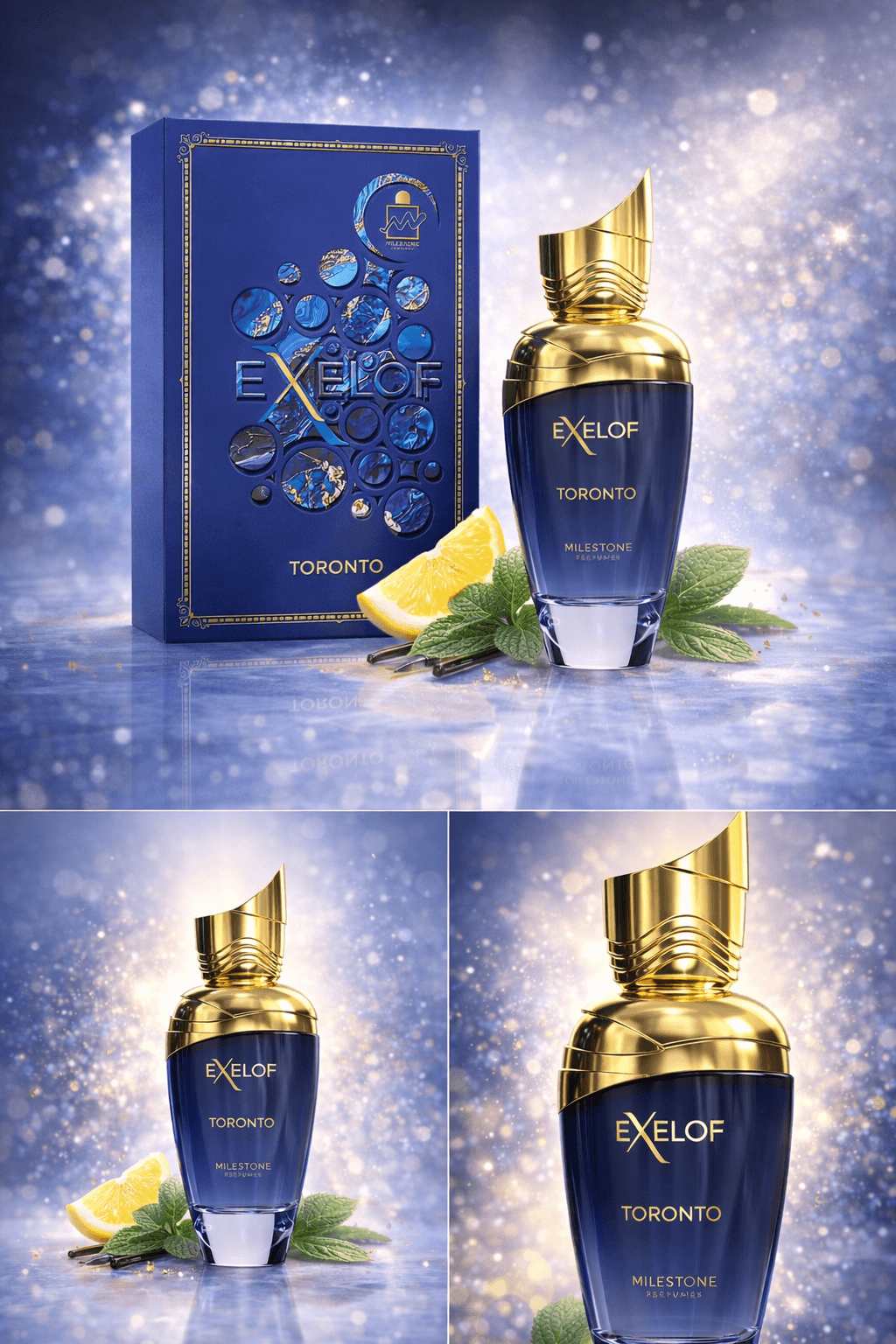 Exelof Toronto Eau de Parfum by Milestone unisex fresh aromatic luxury perfume bottle