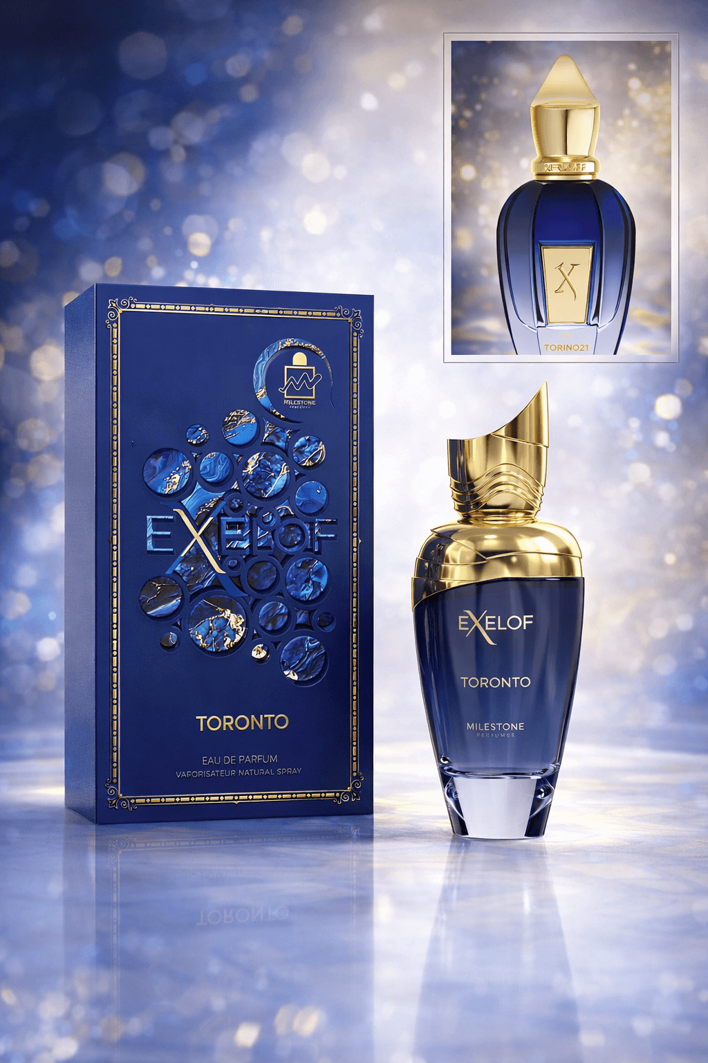 Exelof Toronto Eau de Parfum by Milestone unisex fresh aromatic luxury perfume bottle