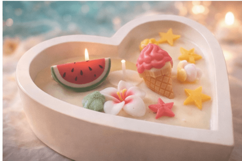 Handmade dough bowl candle centerpiece for home décor