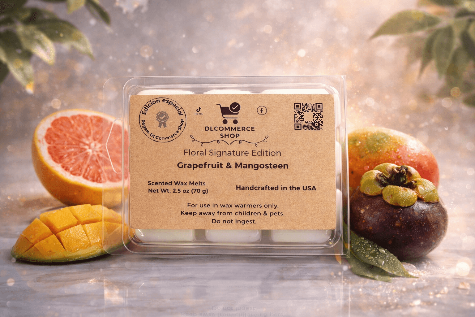 Floral Signature Edition handmade scented wax melts clamshell packaging